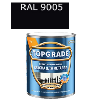 Краска для металла гладкая глянцевая RAL 9005 0.75л TOPGRADE