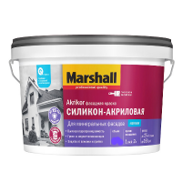 Краска силикон-акриловая фасадная Akrikor BC 9л MARSHALL